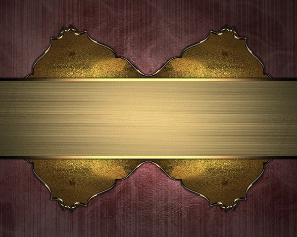 Pembe bir arka plan ile altın aksan ve altın plaka — Stok fotoğraf