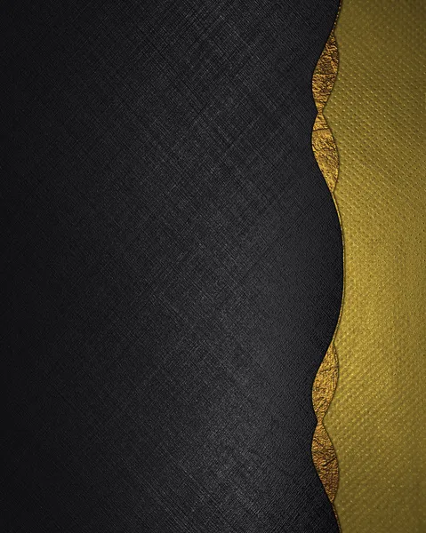 Černé pozadí s zlaté okraje a zlatým zdobením. Šablona návrhu — Stock fotografie