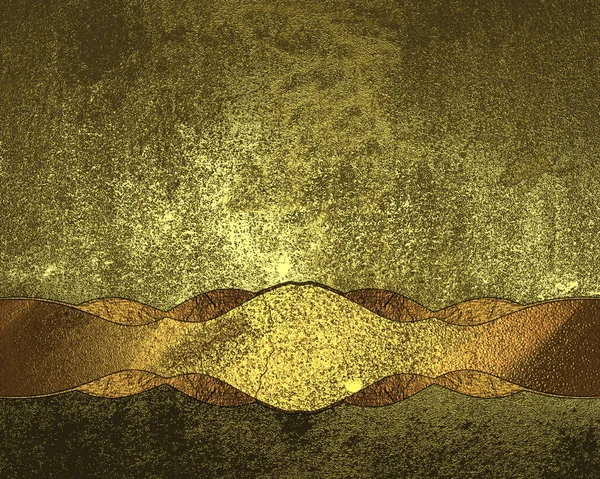 Grunge Gold Hintergrund mit Goldband und Goldbesatz — Stockfoto