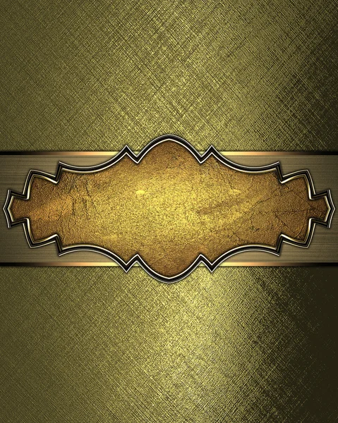 Guld bakgrund med ett guld tecken med guld trim. formgivningsmall — Stockfoto