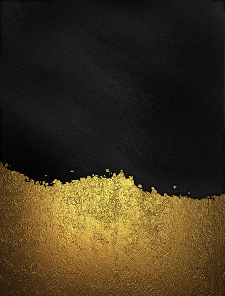 Plaque signalétique en or avec garniture en or sur fond noir Photo De Stock