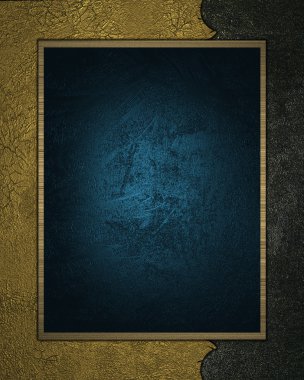 Mavi plaka ile eski altın doku. tasarım şablonu