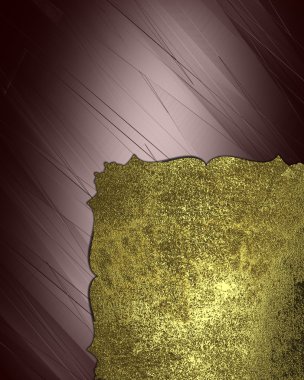 güzel kahverengi arka planla antik altın plaka