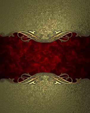 altın arka plan kırmızı işaretli bir altın trim. tasarım şablonu