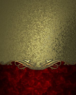 altın arka plan ile kırmızı bir kenar ile altın trim. tasarım şablonu