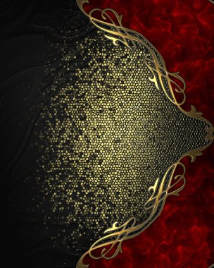 siyah arka plan ile kırmızı bir kenar ile altın trim. tasarım şablonu