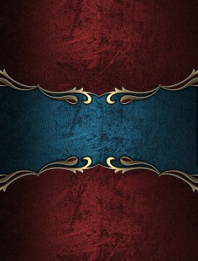 Altın kenarlıklı kırmızı işaret ile mavi arka plan