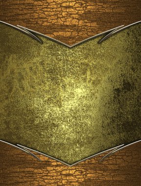 Grunge altın arka plan kahverengi kenarları ile
