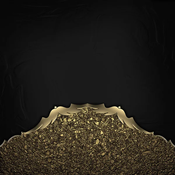 Altın altın tozu kenarları siyah zemin döşeme. — Stok fotoğraf