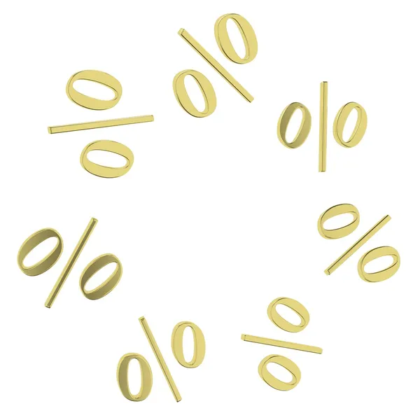 Background of golden percent. Design template — Stock Photo, Image