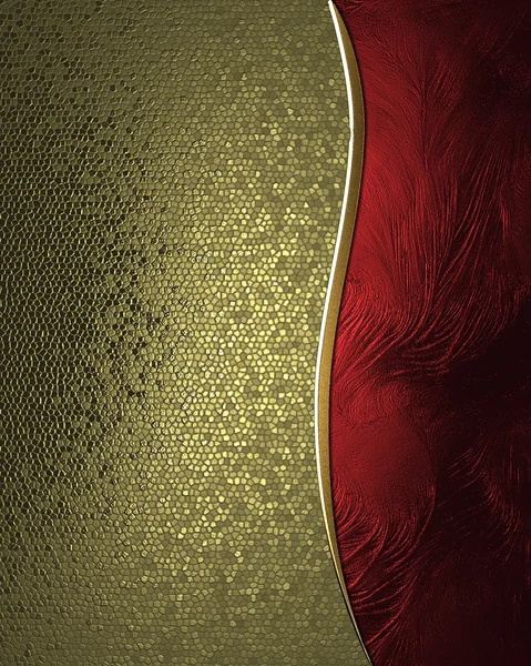 Textura rica em ouro com sinal vermelho e guarnição de ouro — Fotografia de Stock