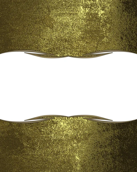 Grunge gouden achtergrond met een witte bord. ontwerp-element. — Stockfoto