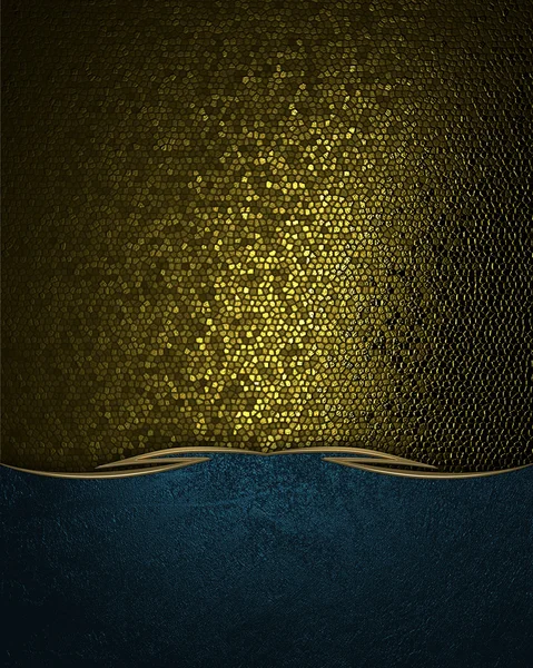 Abstrakter Goldgrund mit blauem Rand. Gestaltungselement. — Stockfoto