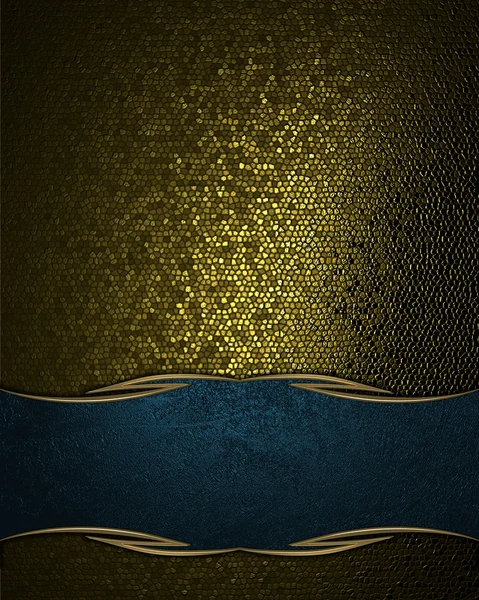 Abstrakt guld bakgrund med blå tecken. del av konstruktion. — Stockfoto
