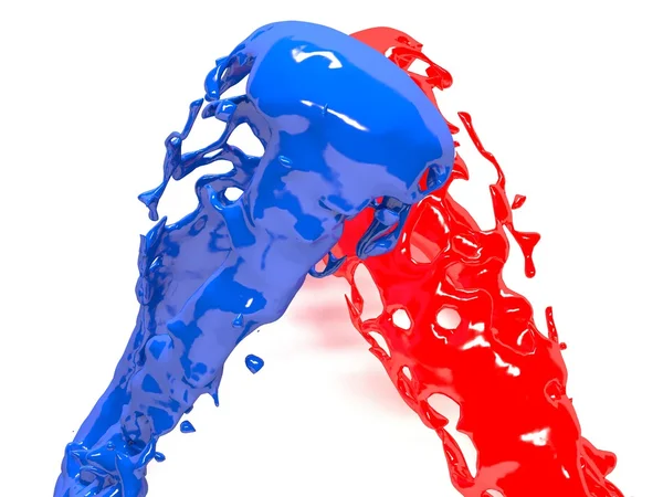Red and blue splash over white background. Element Design — Stock Photo, Image