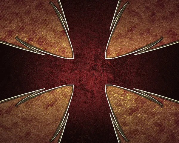 デザイン テンプレート - クロス赤と金のトリムと赤のテクスチャ — ストック写真