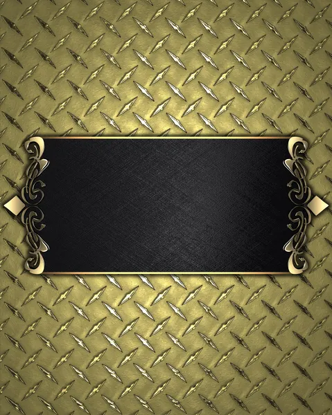 Design template - Gold Background with gold plate and a beautiful gold trim. — Stock Photo, Image