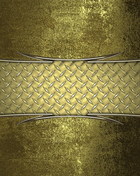 Grunge Gold Hintergrund mit einem Schild mit Goldbesatz — Stockfoto