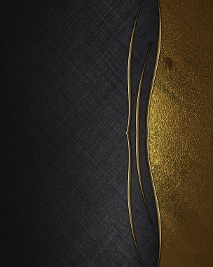 siyah arka plan ile altın kenar ve altın şerit.