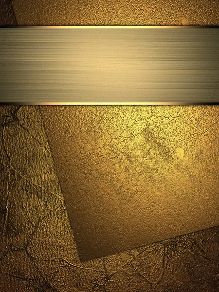 Achtergrond met gouden platen en gouden lint. — Stockfoto