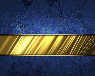 Mavi doku altın kenarı şeritler