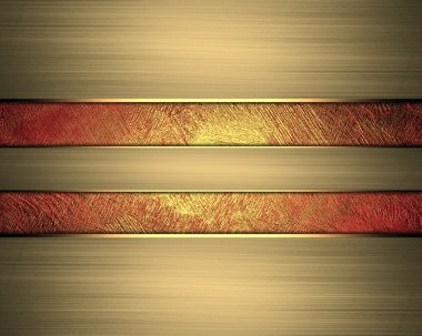 Altın plakalı kırmızı kesik. tasarım şablonu