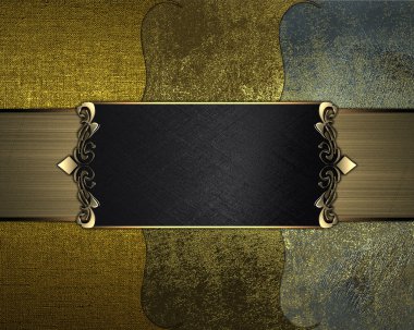 altın tabaklar siyah tabela ile farklı eski malzemelerden