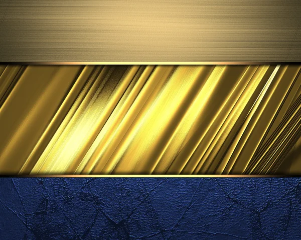 Niebieski tekstura złotem krawędziach wstążki — Zdjęcie stockowe