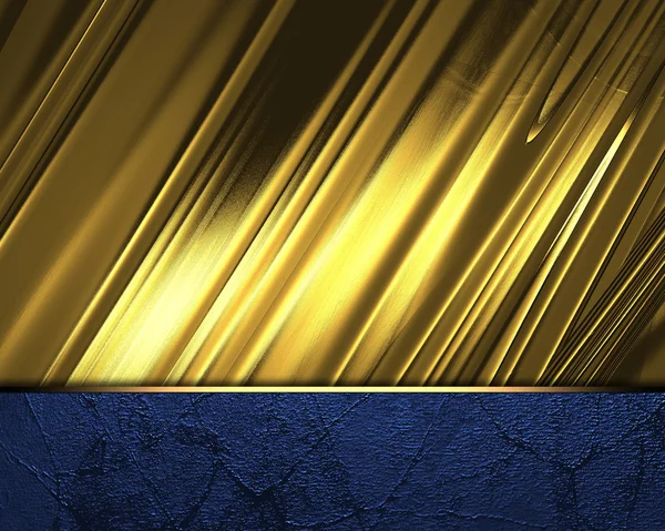 Modrá textura s lemované zlatými stuhami — Stock fotografie