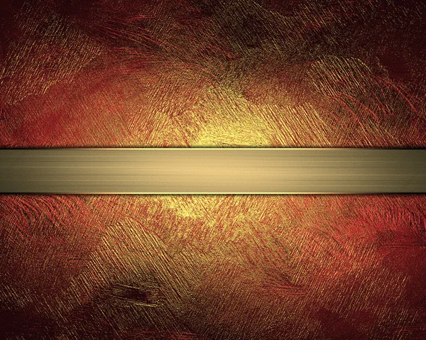 Red grunge gold background with gold ribbon — Stock Photo, Image