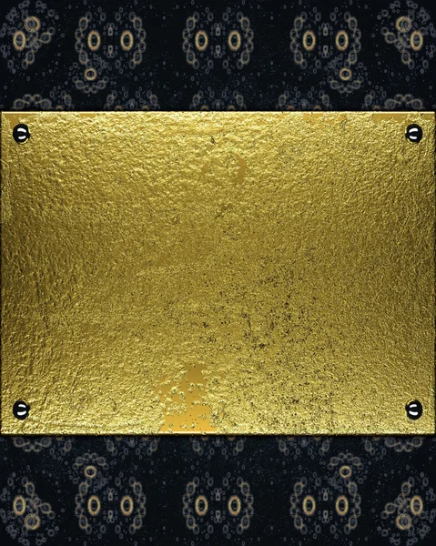 Textura azul abstracta con placa de oro grunge. Plantilla diseño —  Fotos de Stock