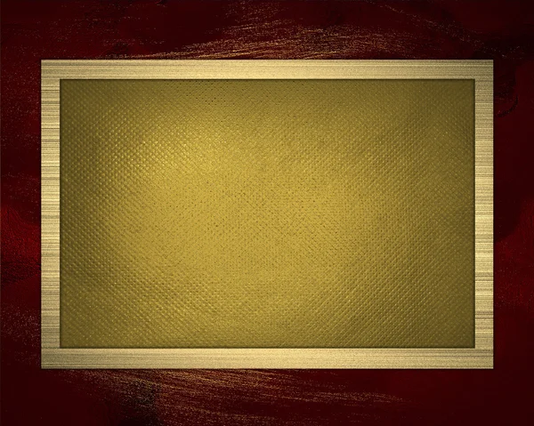 Red golden background with gold plate. template — Stock Photo, Image