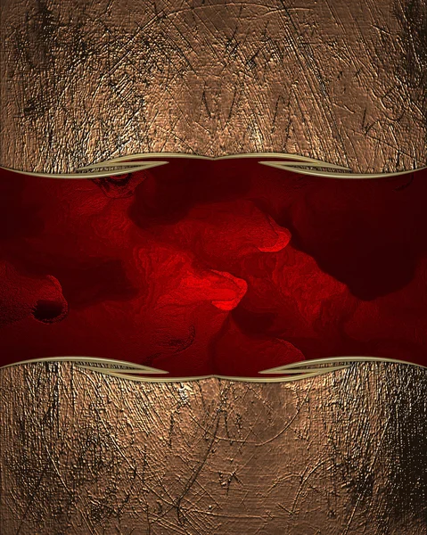 Fundo de cobre velho com uma camisa vermelha. Desenho do modelo — Fotografia de Stock