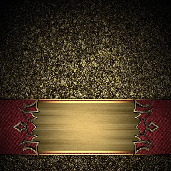Arka plan ile bir altın plaka ve altın altın kum trim — Stok fotoğraf