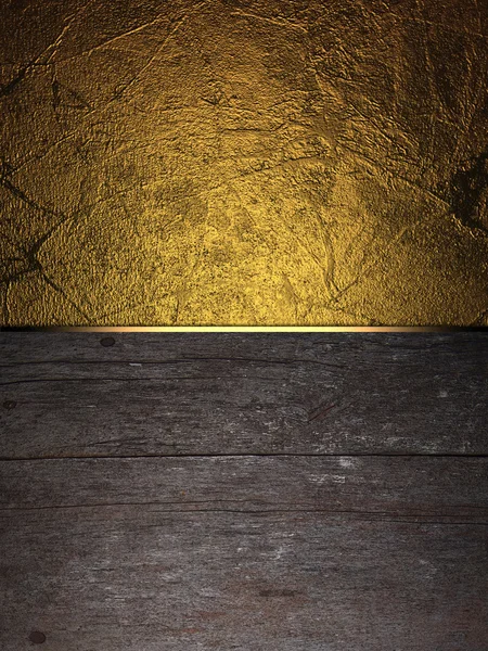 Tablero grunge con textura dorada. Plantilla diseño — Foto de Stock