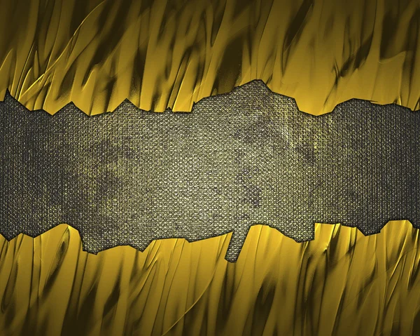 Gelber Hintergrund mit Crack- und Grunge-Metallen. Designvorlage — Stockfoto