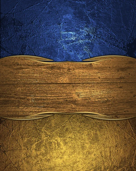 Abstract blue texture with scuffed and wood plate — Stock Photo, Image