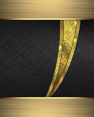 altın bir kesme ve altın kenarları siyah arka plan