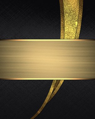 siyah arka plan ile bir altın kesme ve altın şerit