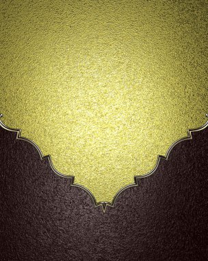 Grunge altın arka plan kahverengi doku ile altın trim ile