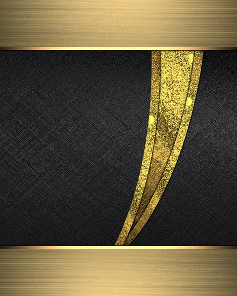 Черный фон с золотой вырезкой и золотыми краями — стоковое фото