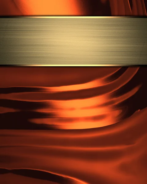 ゴールド プレートの波状のオレンジ色の背景。デザイン テンプレート — ストック写真