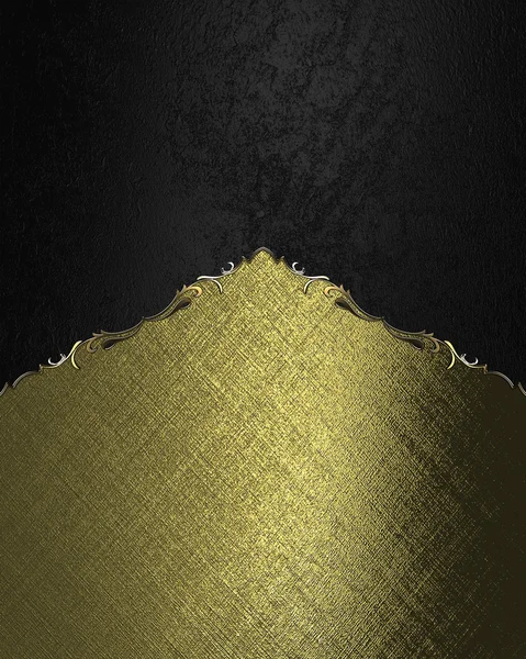 Schwarz und gold Hintergrund mit goldenem Ornament — Stockfoto
