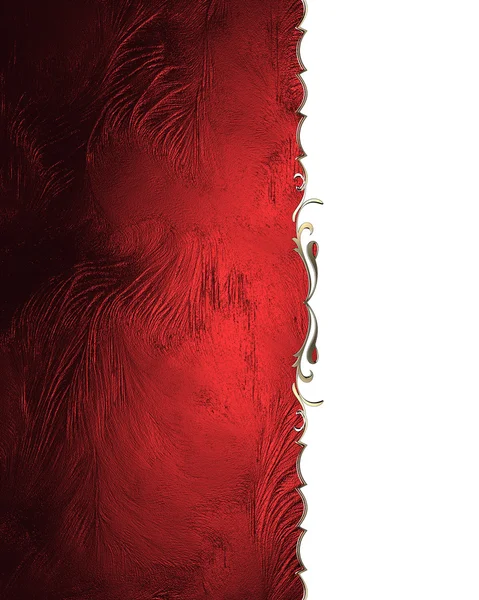 Red texture with gold trim on the edge — Stock Photo, Image