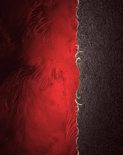 Красная текстура с золотой отделкой на краю и коричневой текстурой — стоковое фото