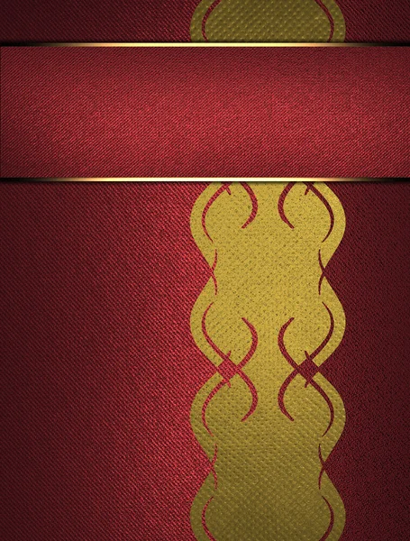 Красный фон с золотым узором и табличкой с золотом . — стоковое фото