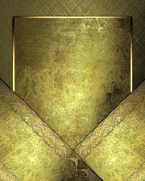 Grunge altın arka plan ile altın bir isim plakası — Stok fotoğraf