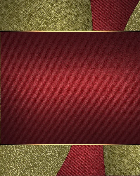 Bakgrund av rött och guld textur med en skylt för etiketten — Stockfoto