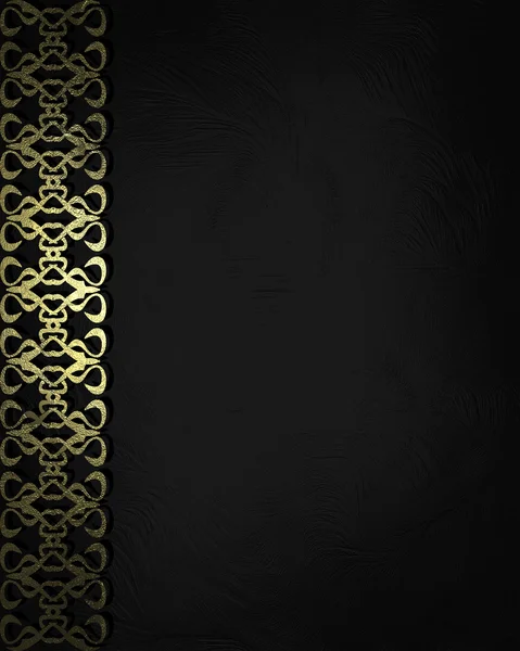 Black background with gold ornament. Design template. — Stock Photo, Image