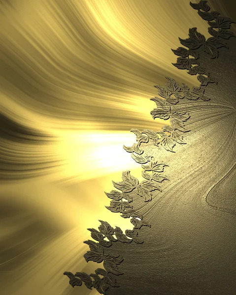 花の背景を持つ黄金の波の背景 — ストック写真